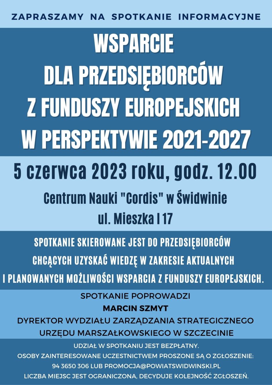 "Wsparcie dla przedsiębiorców z Funduszy Europejskich w perspektywie 2021-2027"