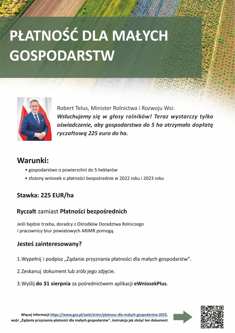 Ważna informacja - „Płatność dla małych gospodarstw”