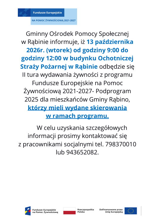II tura wydawania żywności &ndash; 13 października 2026 r.