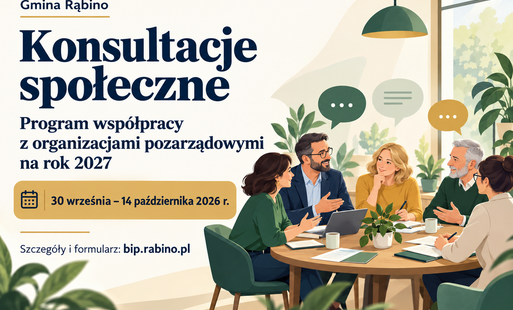 Konsultacje społeczne dotyczące Programu współpracy Gminy Rąbino z organizacjami pozarządowymi na rok 2027