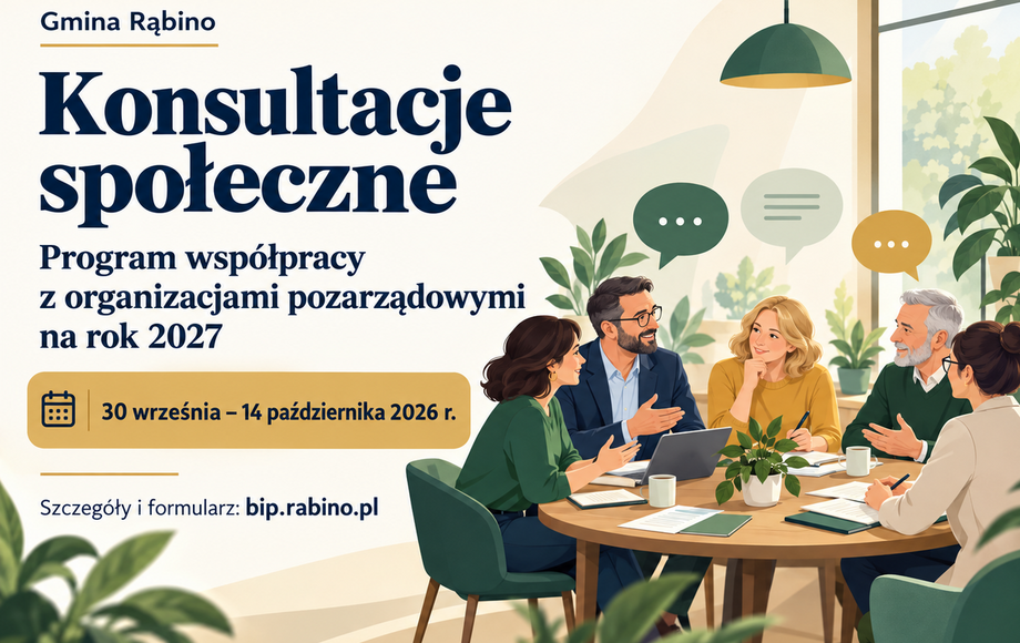 Konsultacje społeczne w Gminie Rąbino dotyczące współpracy z NGO na 2027 rok