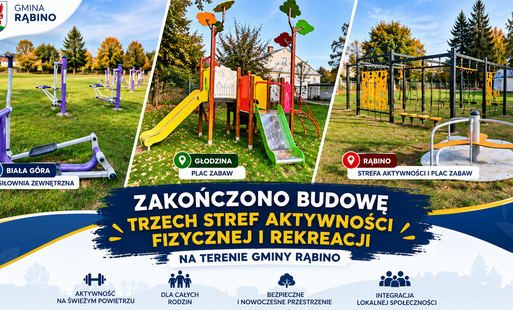 Zakończono budowę trzech stref aktywności fizycznej i rekreacji na terenie Gminy Rąbino