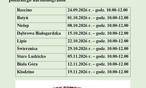 Dyżury konsultacyjno-informacyjne Gminnego Ośrodka Pomocy Społecznej w Rąbinie